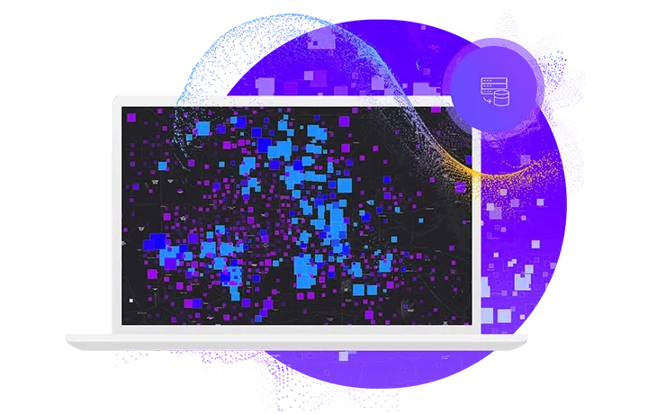 Laptop with purple graphic