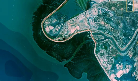 Blue abstract map of Bangladesh