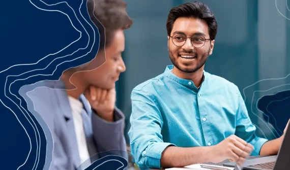 Man with colleague