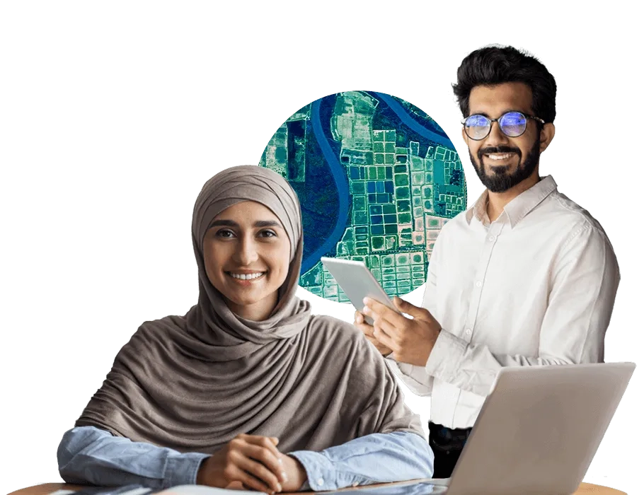 Overlay image with man and woman